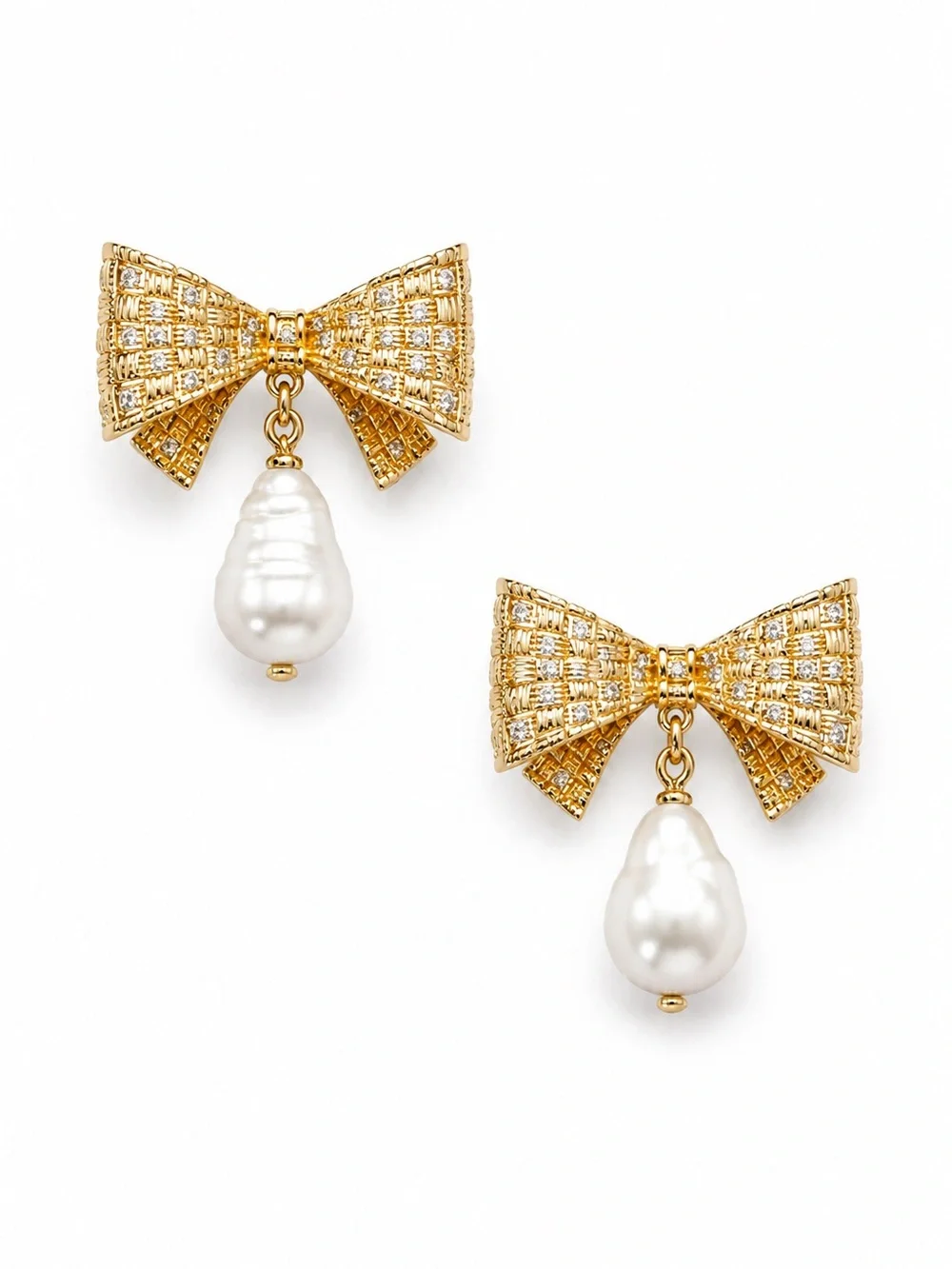 Kate Spade Wrapped In a Bow Drop Earrings in Gold.